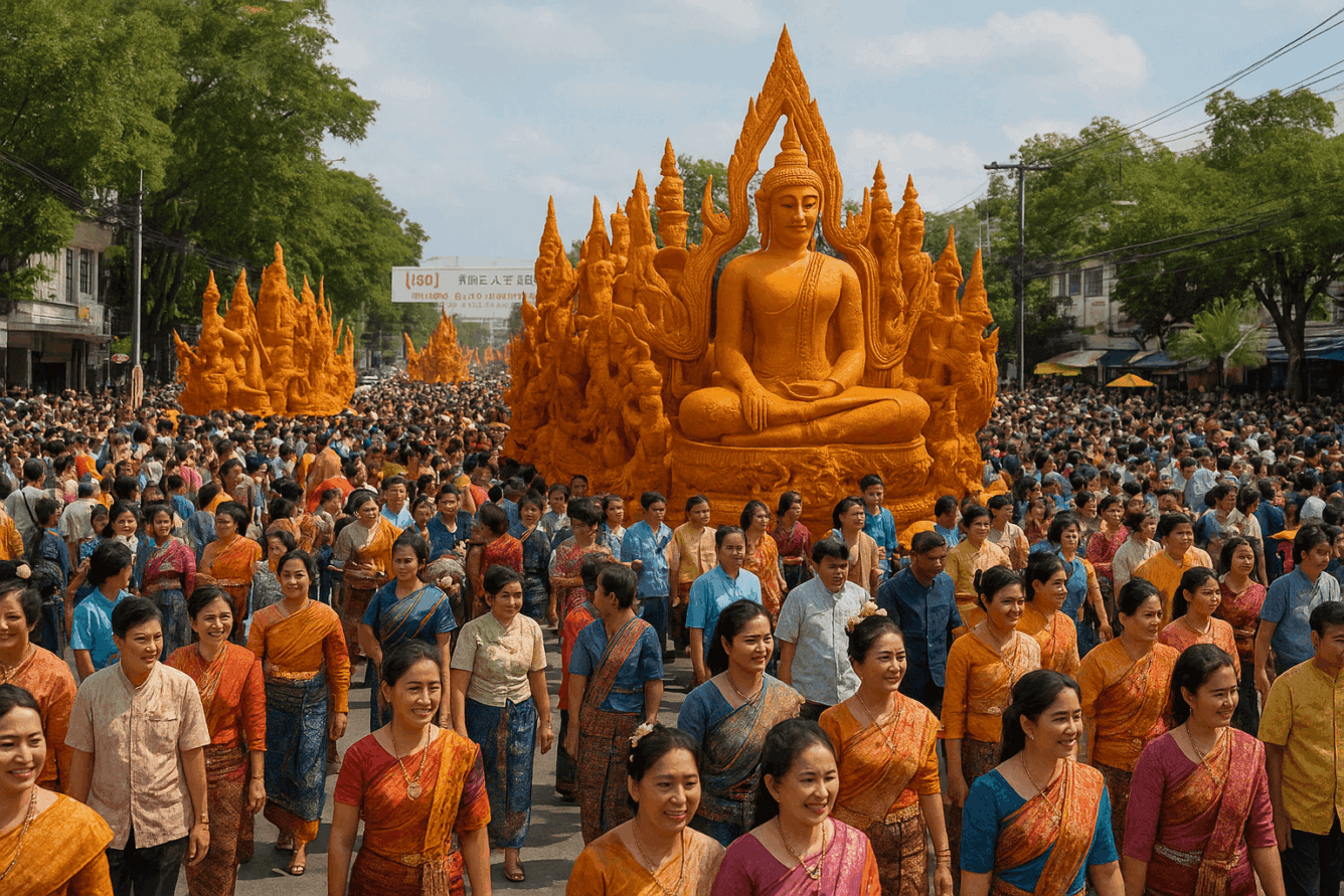 Ubon Ratchathani Candle Festival in northeastern Thailand